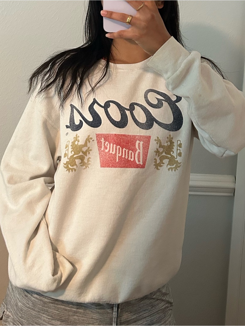 Banquet Cream Graphic Crewneck Sweatshirt